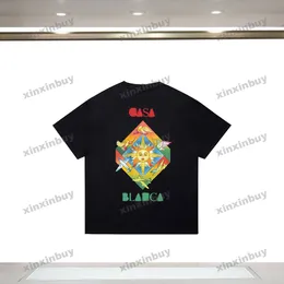 xinxinbuy 2024 Men designer tee t shirt sol bokstäver tryck älskare besättning hals kort ärm bomull kvinnor svart xs-2xl