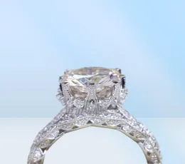 Vecalon Vintage Jewelry Women Ring Set 3ct Diamonique CZ Rose Gold Fired 925 Silver Anniversary Wedding Ring for Women Men9586130