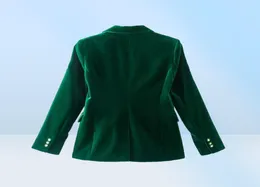Women039S garnitury Blazers Women Dark Green Velvet Blazer Jacket Elegancka płaszcz Kobieta Slim Fit Office Lady Solid Long Sleeve Sing9364383