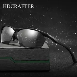 선글라스 hdcrafter 브랜드 디자인 림리스 포 크로믹 남성 편광 알루미늄 마그네슘 운전 안경 UV400 Oculos302Q