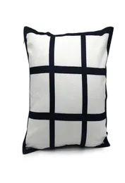 9 panel pillow cover Blank Sublimation Pillow case black grid woven Polyester heat transfer cushion cover throw sofa pillowcases 46730312