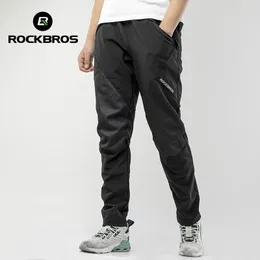 Rockbros Cycling Mens Pants Ciclismo WindProof Oddychanie cieplejsze długie sporne spodnie rowerowe odblaskowe rowerowe spodnie do jazdy 240105