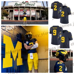 2024 Personalizado Michigan Wolverines novo estilo de camisa de futebol # 2 Will John-son # 9 J.J. Mc-Carthy #7 Donovan Edwards #8 Derrick Moore #78 Myles Hinton #3 Keon Sabb #75 Andrew Gentry