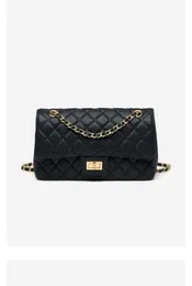 Jumbo Double Flap Bag Luksusowy projektant 25 cm prawdziwy skórzany kawior klasyk All Black torebka pikowana torebka powinna