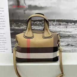 Canvas Shopper Tasche große Kapazität Einkaufsbeutel Frauen Schulter Handtasche Pocket Leder Patchwork Lady Handtaschen Geldbeutel Horseferry Plaid Tasche Großhandel Großhandel