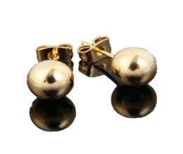 Orecchino a sfera intero da 10 mm Orecchini a forma classica in oro giallo 18 carati con forma a perno per gioielli da donna5117982