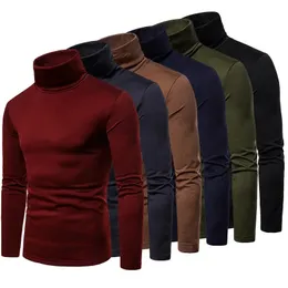 Mody Casual Slim Slim Basic High Neck Undercoat Pullover Tshirt Autumn Winter Top Bielizna 240105