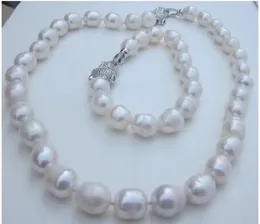 AAA 912MM Cultured Akoya WHITE PEARL NECKLACE BRACELET 925 clasp 240106