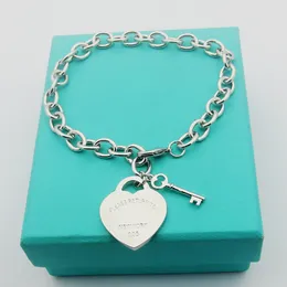 Женские дизайнерские браслеты с ключом и сердечком, классический браслет, люксовый бренд, браслеты для пар без коробки