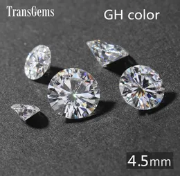 Transgems 04ct quilate 45mm gh incolor redondo corte brilhante laboratório cultivado moissanite teste de diamante positivo como diamante real8722932