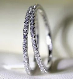 Anel feminino ultrafino 039s círculo completo com zircônia de diamante de fileira única anel microincrustado 2748785