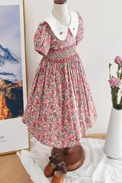 فتاة الرضيع مزخرفة فستان الأزهار الطفل فسيطة سموك الأطفال البوتيك الإسباني البوتيكي