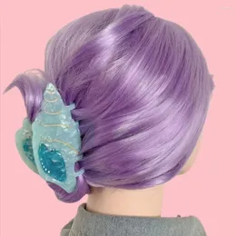 Hårklämmor Färgglada ättiksyra Oregelbundna Ocean Animal Conch Shell Claw for Women Girl Transparent Crystal Trendy Y2K
