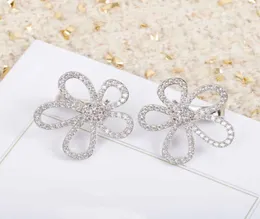 S925 silver luxurious quality Large size hollow flower with diamond for women wedding jewelry gift in platinum color WEB 1536806271