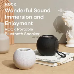 Taşınabilir Hoparlörler Rock Mini Kablosuz Bluetooth Hoparlör Taşınabilir Yüksek Güçlü Açık Suyu Geçirmez Ses Sütun Subwoofer Duş Küçük Hoparlör YQ240106