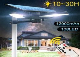 108Led Solar Street Light med fjärrkontroll Lång arbetstid Sollampan Nyaste säkerhetsbelysning för Garden Road Wall8897933