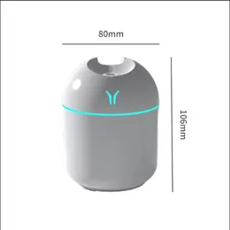 Hemerileştiriciler 250ml Mini Beyaz Trasonik Hava Nemlendirici Romantik Işık USB USB Uçucu Yağ Difüzör Otomobil Aroma Anyon Mist Maker DRO OTX7L