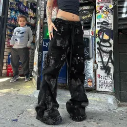 Jeans femininos 90s grunge streetwear xadrez midi saias shopping gótico punk irregular mulheres saia longa cintura alta moda e-girl bottoms