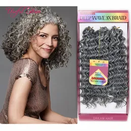 Synthetic braided deep wave hair style 3pcpack Bouncy Curl 10inch tress water wave hair crochet braids deep curly hair 3X Bra9198000