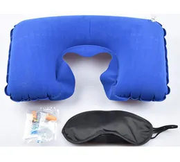 Whole Car Soft Pillow 3 in 1 Travel Set Inflatable UShaped Neck Pillow Air Cushion Sleeping Eye Mask Eyeshade Earplugs DB1651137