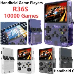 Portable Game Players R36S Retro Video Console 3.5 Inch Ips Sn Player Pocket For Kids 64Gb 10000 Games System Linux Drop Delivery Acce Dh9D7