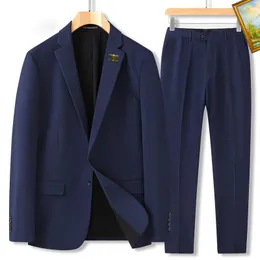 Man Suit Business Formal Leisure Dress Slim Fit Waistcoat Three-piece Groom Wedding Suit Two-Piece Set Q12