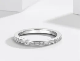 2021 neue Ankunft Einfache Mode Schmuck Echt 100 925 Sterling Silber Voller Prinzessin Cut Weiß Topas CZ Diamant Frauen Hochzeit band R8231376