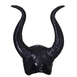 Maski 1PCS Trendy nowość przerażające Maleficent Hors Hats dla dorosłych kobiet Cosplay Halloween imprezowy kostium Jolie Headpiece Hat Cap Maski