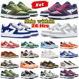 Sk8 mężczyźni kobiety Casual Buty Designer Women Sta Low Sneaker Court Nigo Kąpiel małpy platforma buta męska czarny biały patent szary bapestask8 27 27