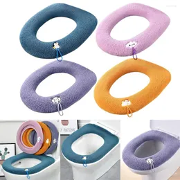 Toilet Seat Covers Cushion Washable Closestool Pads With Handle Soft Cover Cartoon Bathroom Accessories