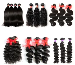 8A Brazilian Virgin Human Hair Weaves Bundles Peruvian Malaysian Indian Cambodian Body Wave Straight Loose Deep Kinky Curly Mink R3267801