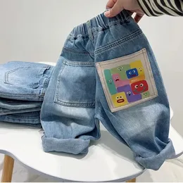 Jeans per bambini Primavera e autunno Cartoon Ragazzi Ragazze Comodi pantaloni casual in morbido cotone Baby 240106