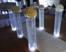 Malzemeler Yeni varış 120cm uzunluğunda 20 cm çapında akrilik kristal parti düğün yolu kurşun düğün merkezinde etkinlik dekorasyonu