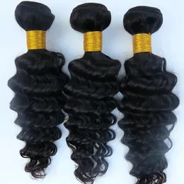 Wefts Mink Virgin Brazilian Hair weaves 인간 머리 묶음 깊은 파도 834 인치 가공되지 않은 페루 인디언 말레이시아 염색 가능한 저렴한 머리카락 E