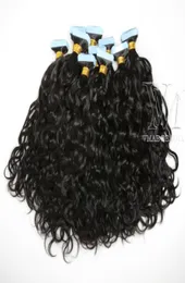 VMAE Virgin Natural Tape in Human Hair Extension 100g Afro Kinky Curly Body Water Deep Wave rakt 3B 3C 4B 4C5625182