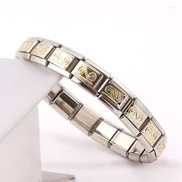 Bangle mode rostfritt stål stjärnor Cross Elastic italienska länkar charm armband enkel design män kvinnor diy smycken 2024