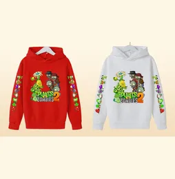 2022 Autunno inverno inverno vs Zombies Stampa con cappuccio Cartoon Game Boys vestiti per bambini abiti da streetwear per adolescente 414 T6612463