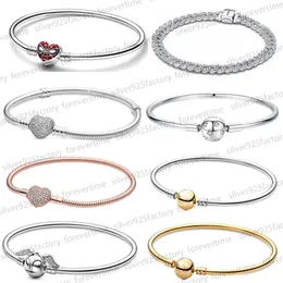 925 Silber Neues Designer-Charm-Armband für Frauen Roségold-Armreif Diamantkette DIY passend für Pandoras Basic-Armband Hochwertiger Verlobungsschmuck Geschenke mit Box