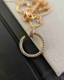 Designer de jóias diamantes legers pingente colares broca completa prego amor colar para mulheres meninas collier bijoux femme marca 5qj3