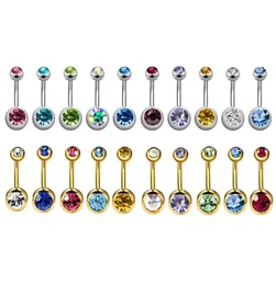 20pieces 14G 316LStainless Steel Assorted Colors Curved Belly Button Rings for Women Naval Screw Body Jewelry Stud Piercing7757460