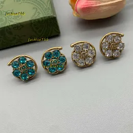 Stud Tasarımcı Takı Küpe Çiçek Stud Tasarımcısı Elmas Kristal Çiçek Küpe Mektup Damgalar Çember Kristal Taç Petal Küpe Hediyesi 2024 Tasarımcı Küpe Takı