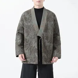 Ethnische Kleidung Chinesische Hanfu Taoistische Robe Herren Stil Retro Python Jacquard Langarm Kleid Frühling/Herbst Lose Mantel