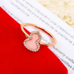 حلقات الكتلة 2024 Pure 925 Sterling Silver Jewelry for Women Pink Opal Gourd Luck Design Party Mini Cute Size Friends Higts