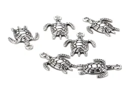 100 pzlotto 2317mm argento antico lega tartaruga charms ciondolo per creazione di gioielli ciondolo animale in metallo per risultati fai da te5411266