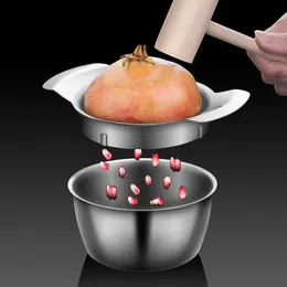 Separatore di polpa di melograno in acciaio inossidabile Separatore di polpa per frutta e verdura Pelapatate per rimozione semi gadget da cucina 240106