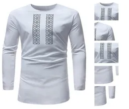 Nibesser Men African Dashiki O Neck Maxi T Shirt Traditionell African Printing Long Sleeve Tops 2018 Men039s Long T Shirt2788353