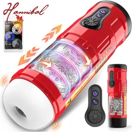 Hannibal Automatic Male Masturbators Cup Rotating Thrusting Vibrating Adult Toy Male Vibrating Electric Cup Male Sex Toys 240106