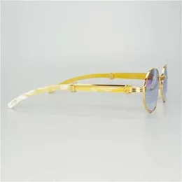 15% rabatt på män designer ovala trendiga kvinnors solglasögon Carter Clear White Horn Eyewear retro runda transparent gafas de solkajia nya