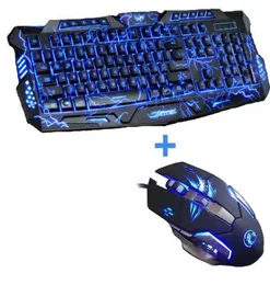 Neue erweiterte Tricolor-Hintergrundbeleuchtung Gaming-Tastatur Spiel Tastatur Maus Combo 6 Tasten 3200 DPI Mechanical Pro Gaming Mouse9361975