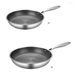 Pentole Wok in materiale antiaderente in acciaio inossidabile con manico di sostegno senza PFOA per piani cottura a induzione domestica e a gas